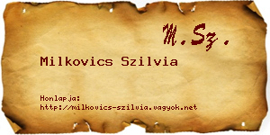 Milkovics Szilvia névjegykártya